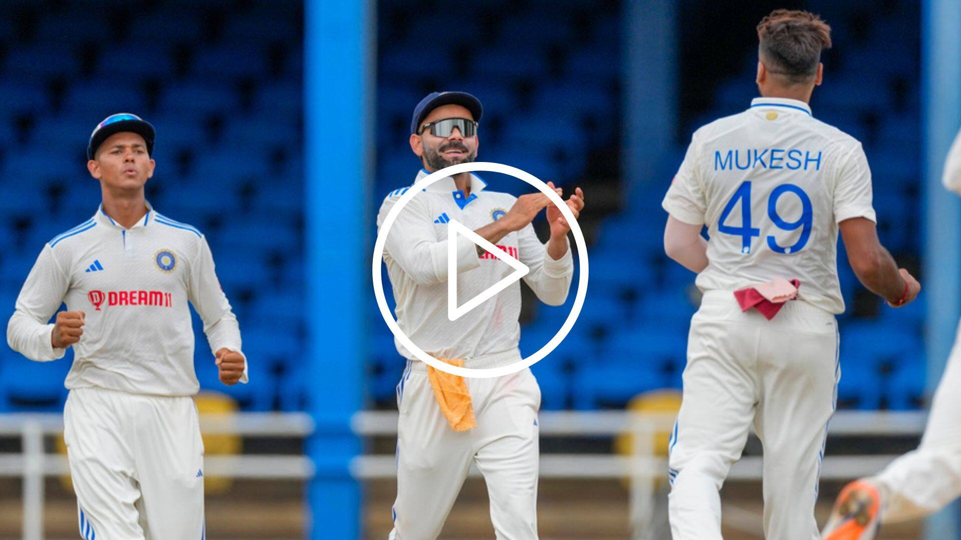 [Watch] Mukesh Kumar's Maiden Test Draws Blood For India; Rain Follows Up on Day 3